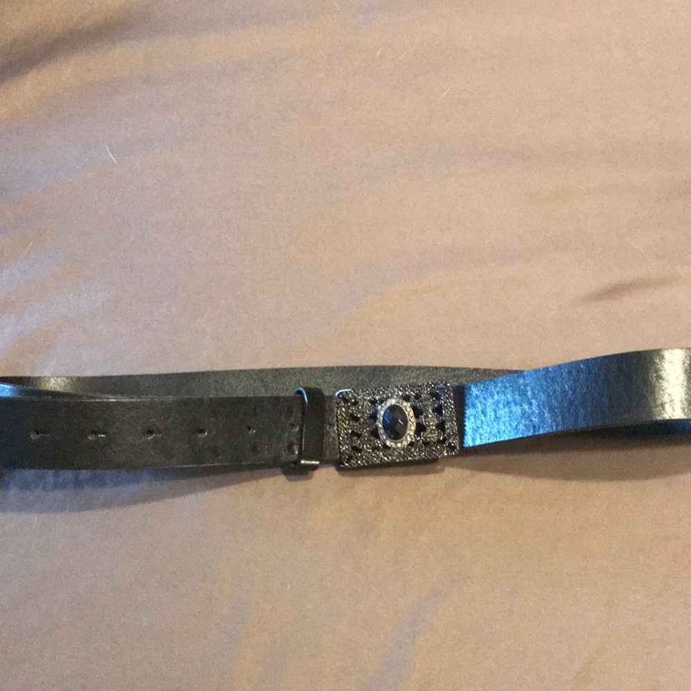 Black leather CAbi belt